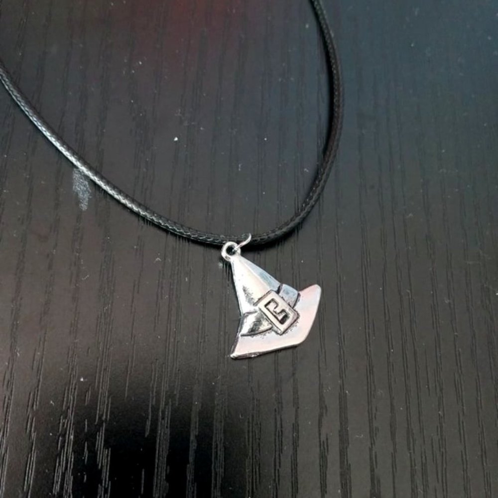 5/$35- Silver Witch Hat Pendant Necklace